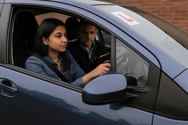 instructor teaching a students on Common Mistakes Learners Make During the driving Test